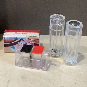 Clear vintage lucite and Westinghouse  Acrylic Salt and Pepper